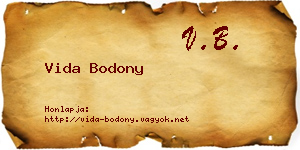 Vida Bodony névjegykártya